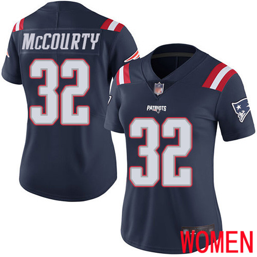 New England Patriots Football #32 Rush Vapor Limited Navy Blue Women Devin McCourty NFL Jersey->women nfl jersey->Women Jersey